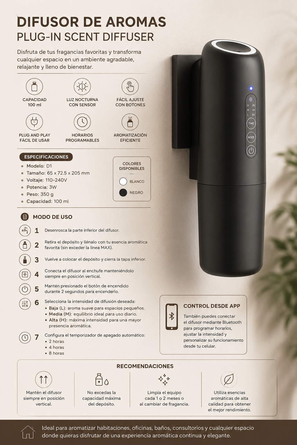 Difusor Inteligente Plug-In Scent Diffuser