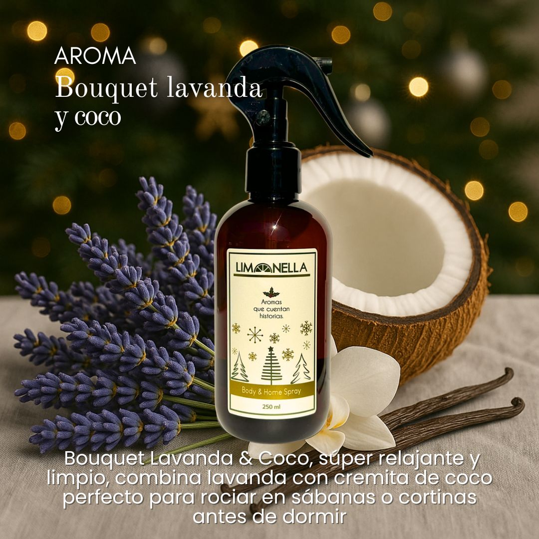 AMBIENTAL NAVIDEÑO BOUQUET DE LAVANDA Y COCO