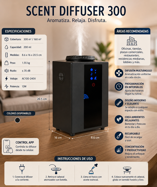 Difusor de Aroma Profesional Scent Diffuser 300