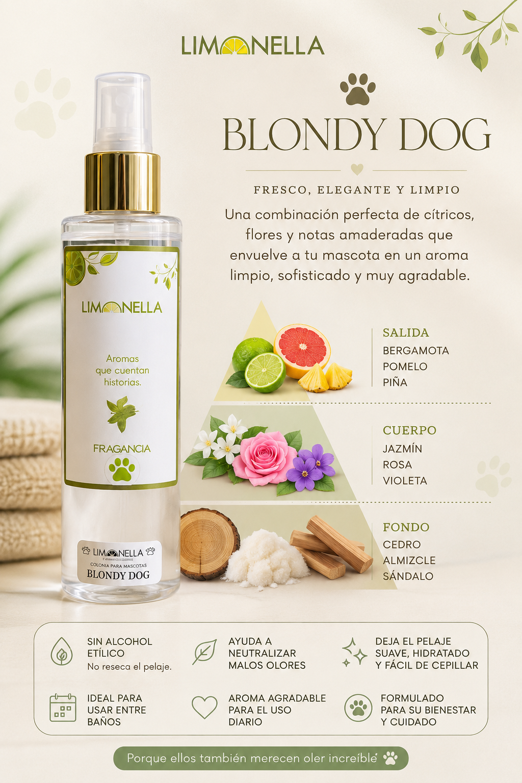 Colonia para Mascotas Limonella
