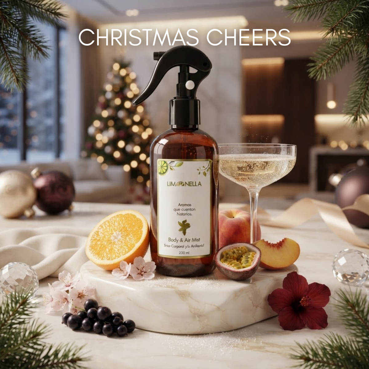 Home Spray Textil Inspirado en CHRISTMAS CHEERS | AMB0115