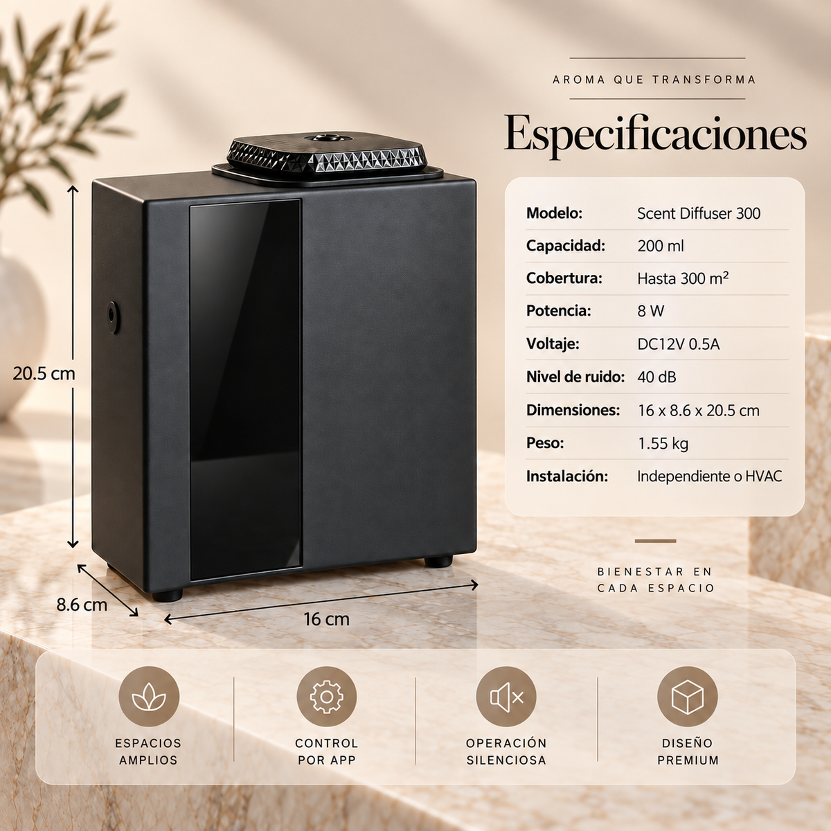 Difusor de Aroma Profesional Scent Diffuser 300
